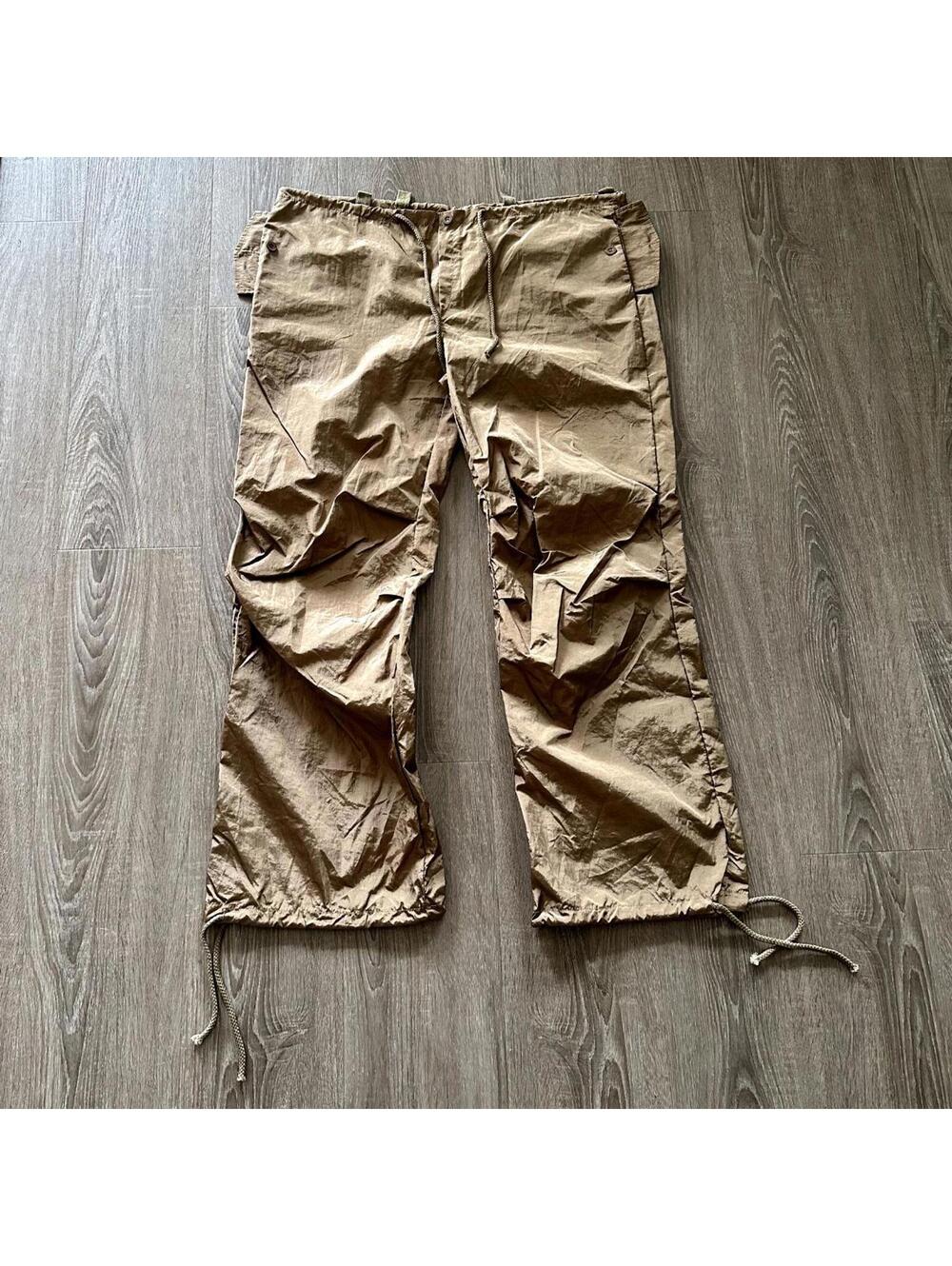 Khaki Oversized Low Rise Cargo Pants